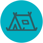 round camping icon