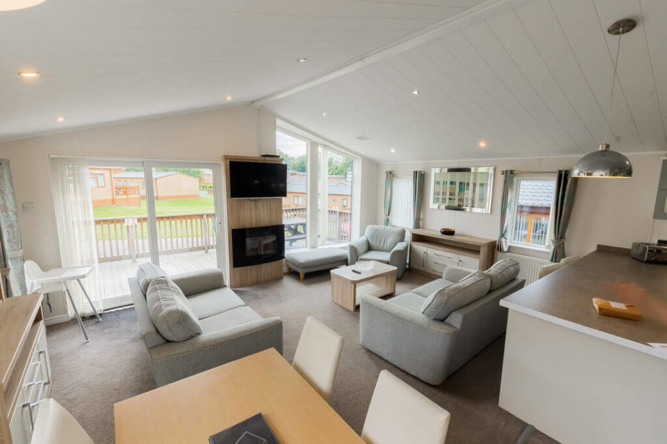 Hornbeam lodge open plan living area