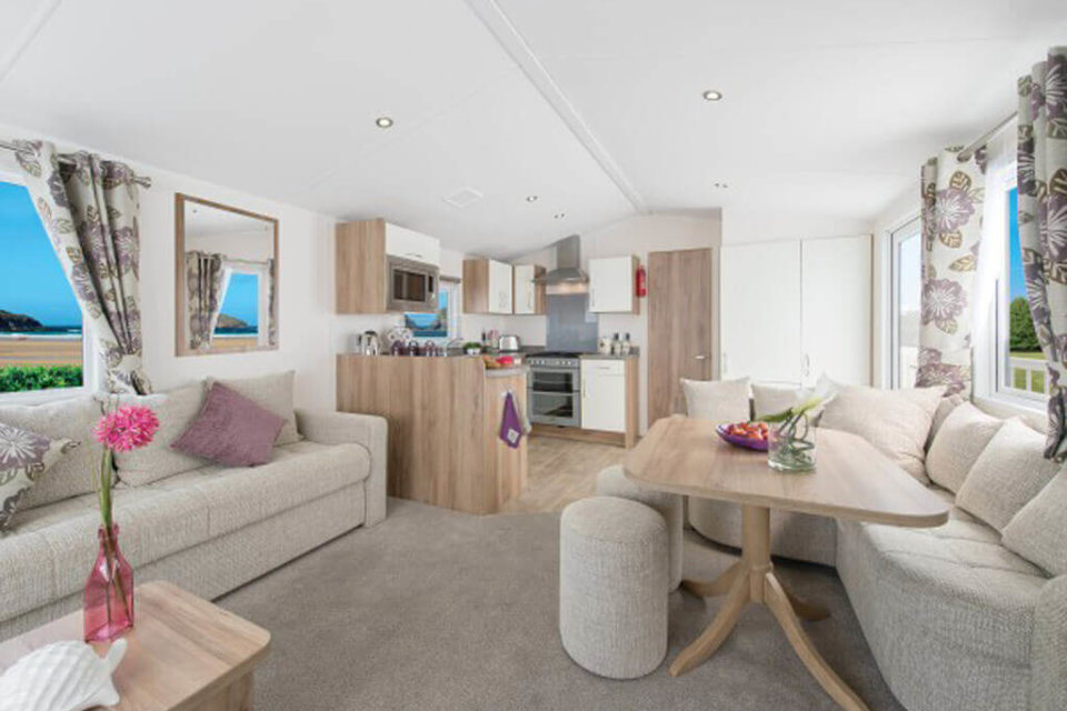The living area of the Sycamore caravan