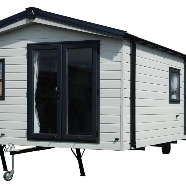 The exterior of the Delta Saffron Deluxe caravan