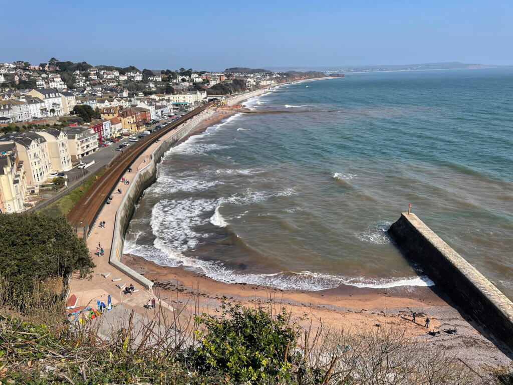 Dawlish beach from afar