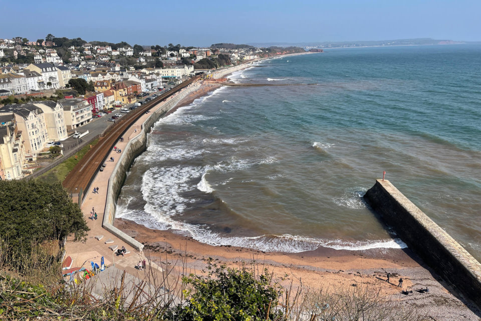 Dawlish beach from afar