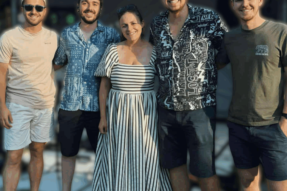 The Josh Wheaton Band stood arm in arm