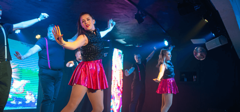 People dancing on the Lady's Mile stage